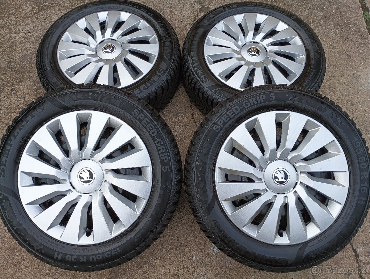 Originál sada plechových disků Škoda Kamiq, Scala 5x100 R16