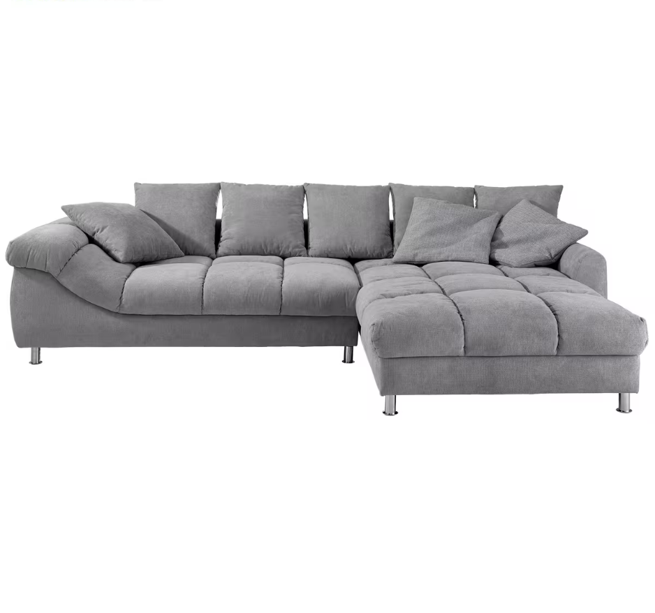 Sedací souprava v šedé barvě, cca 337 x 228 cm