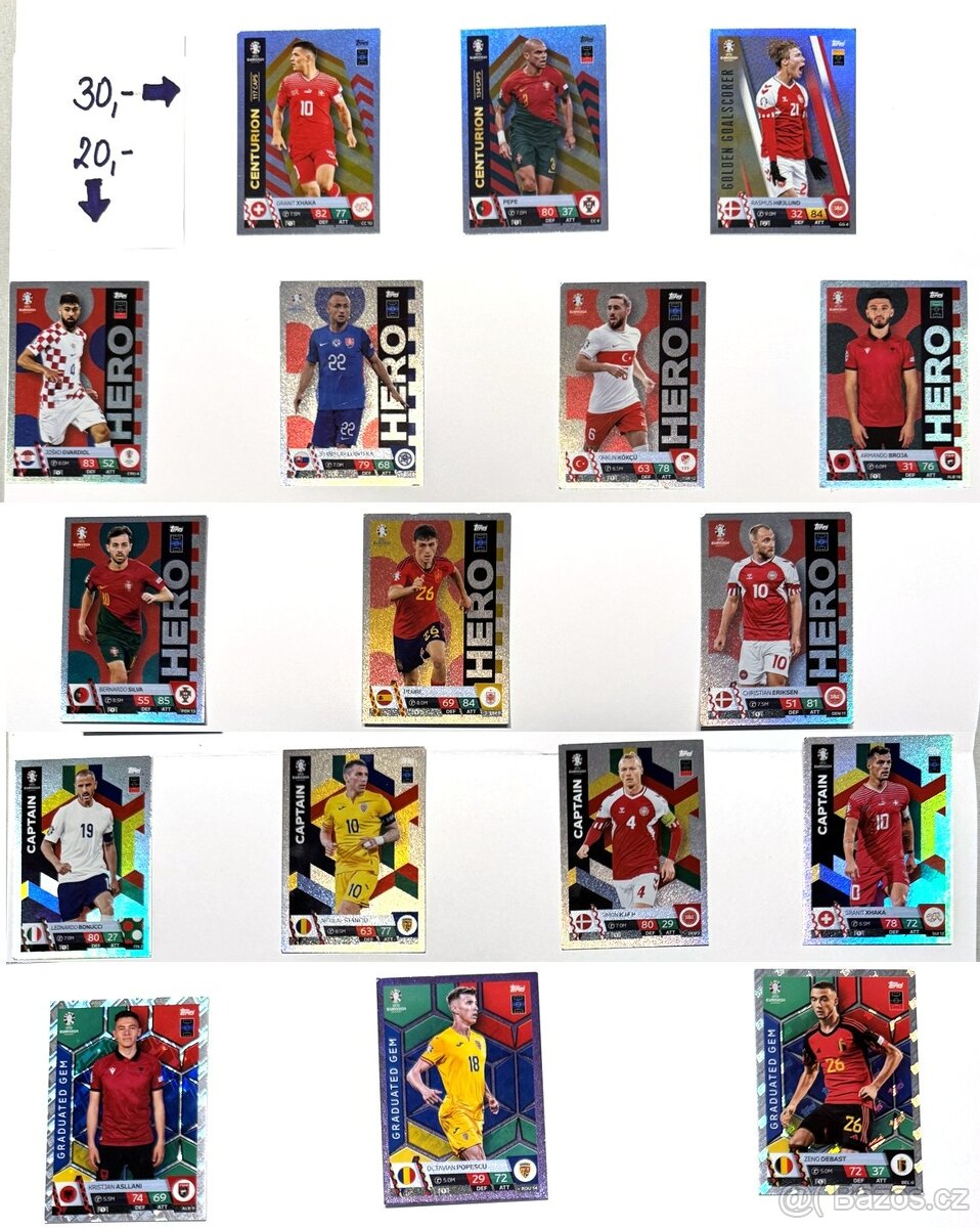 Fotbalové kartičky EURO 2024