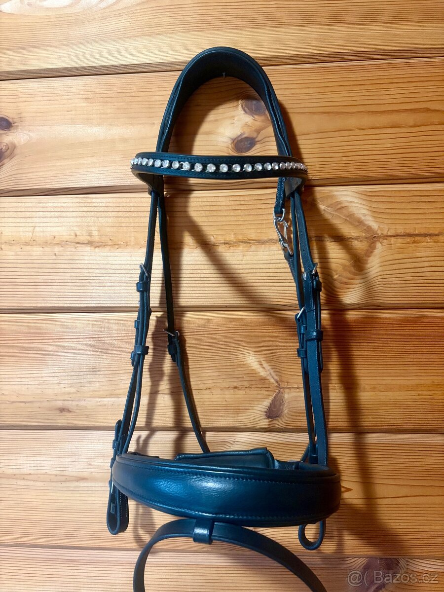 Schockemöhle anatomická uzdečka, černá, FULL top stav