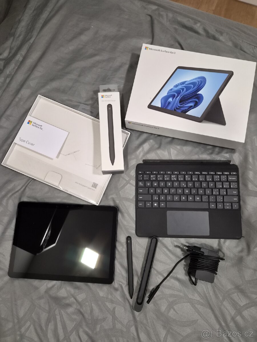 Microsoft Surface Go 3 + Klávesnice + Stylus + Krabice