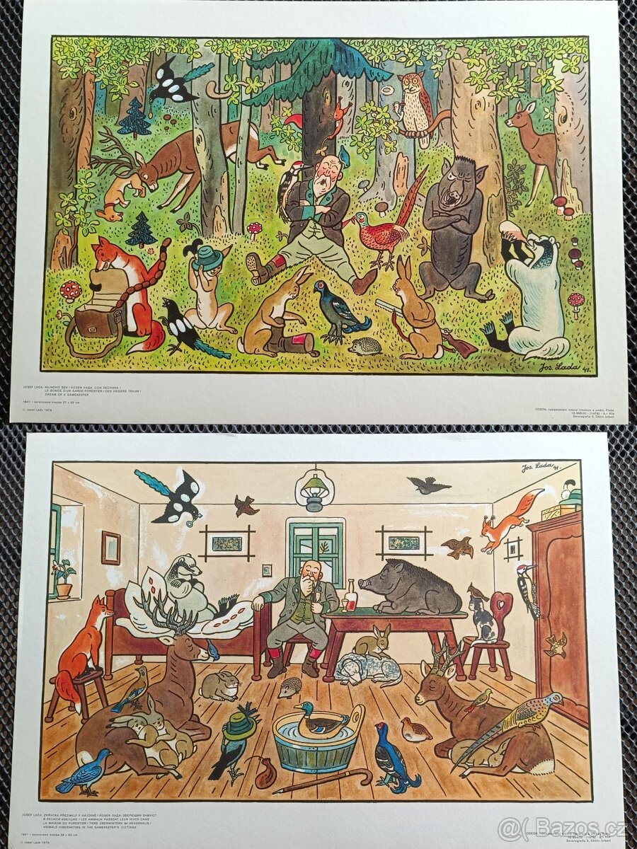 Josef Lada - litoofset 2ks, signováno, 34x48,5cm