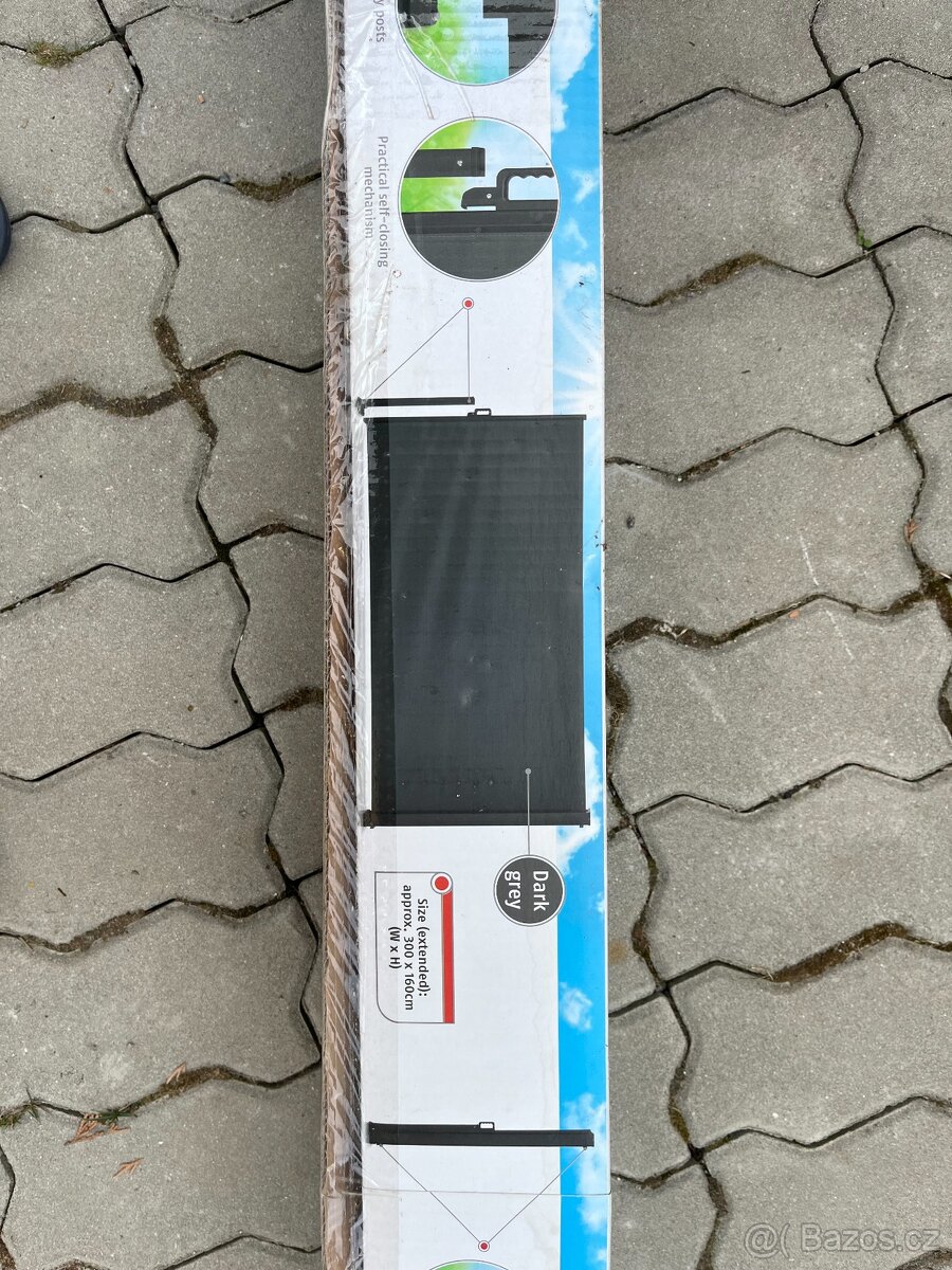 Boční markýza, 160 x 300 cm, antracitová
