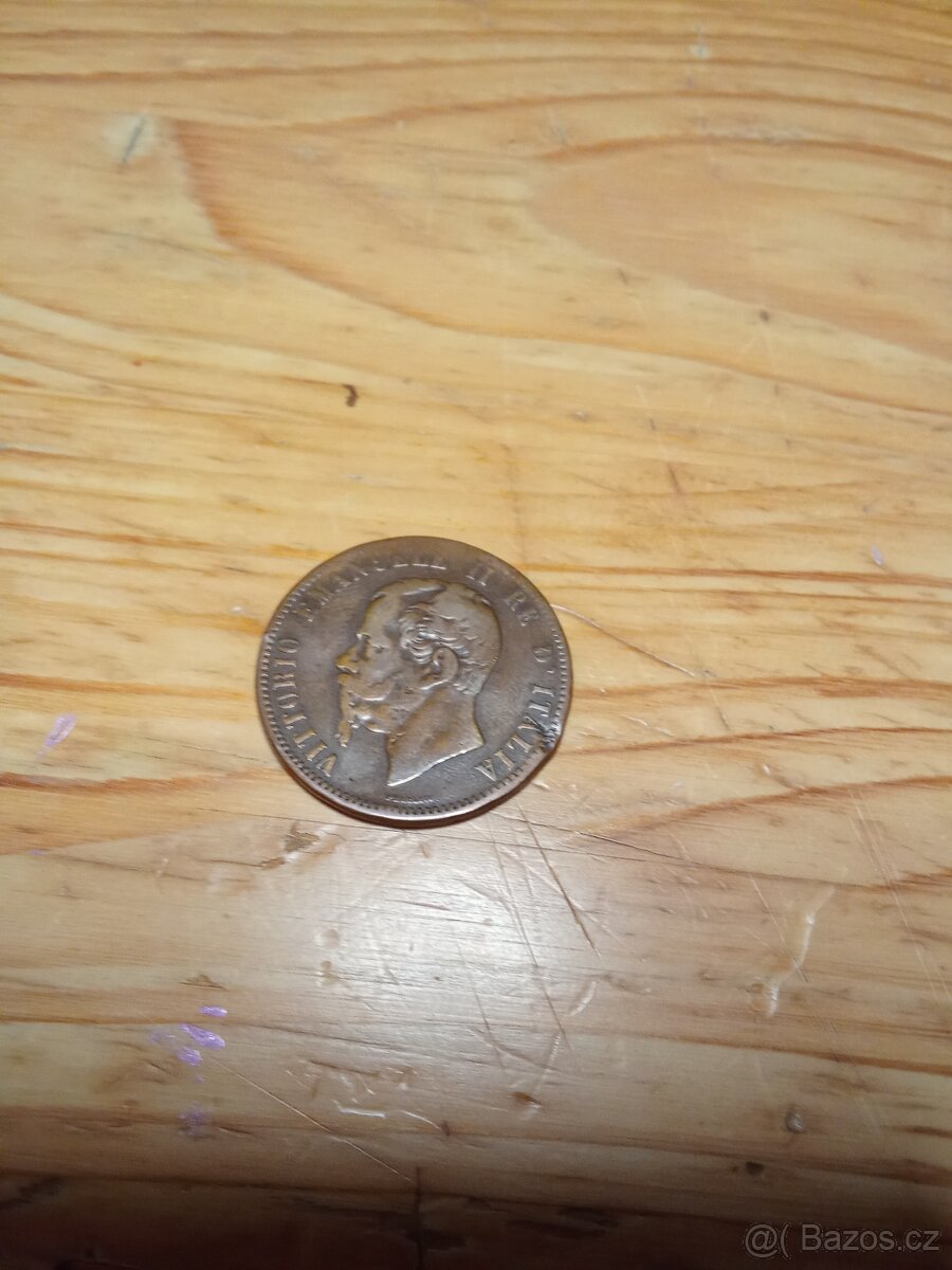 Italská mince z roku 1862