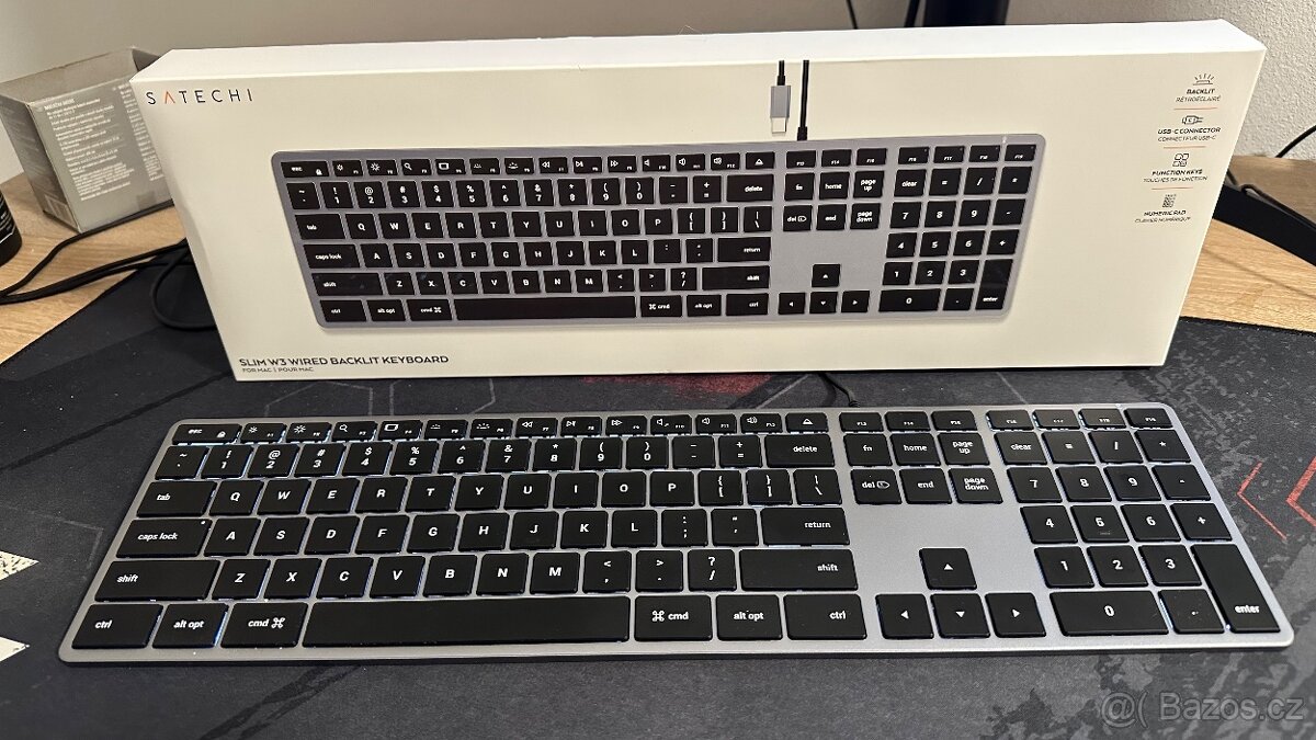 Satechi Slim W3 Wired – klávesnice s numerickým čipem USB-C