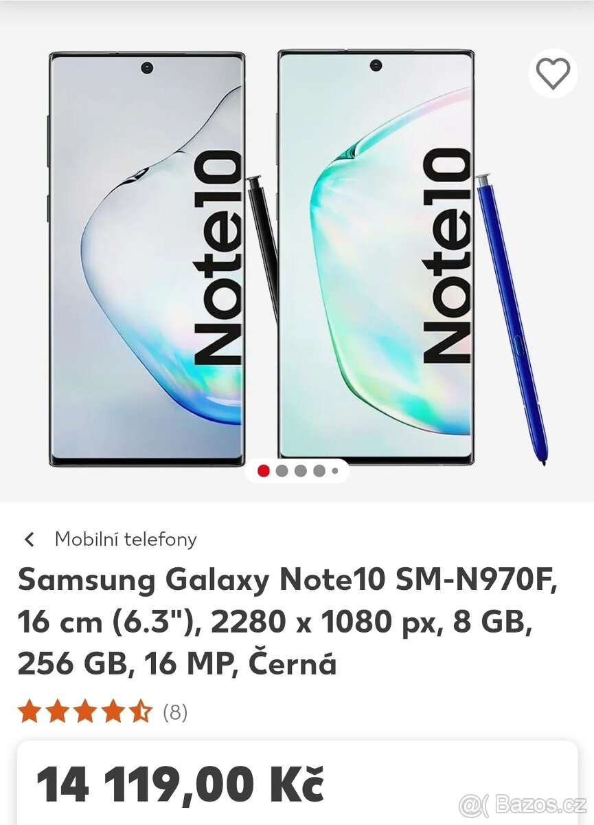 5000kč - Samsung Galaxy Note 10 256GB