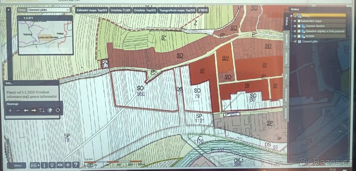 Investiční pozemek Zlín - katastr. území Louky nad Dřevnicí