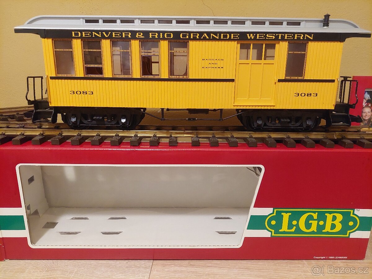 LGB 3083 zavazadlový vůz Denver a Rio Grande Western