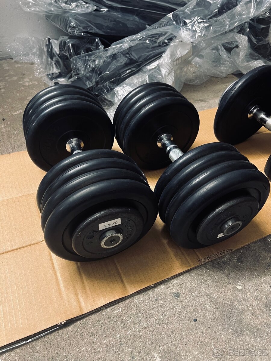 Pogumovaný jednoruční činky - 2x 24kg