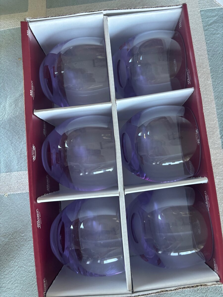 Moser lila skleničky set 6