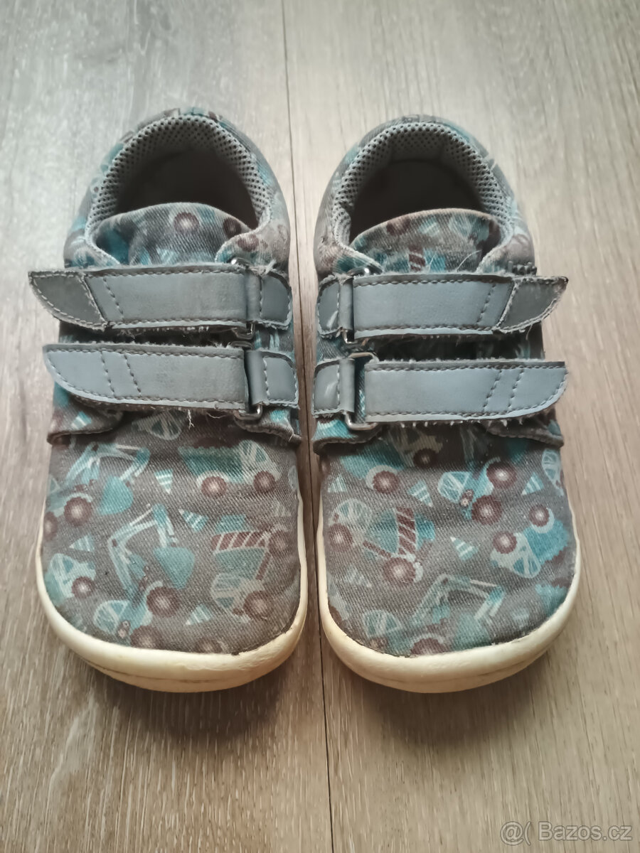 Barefoot dětské tenisky Beda - Trucks textilní šedé vel. 27
