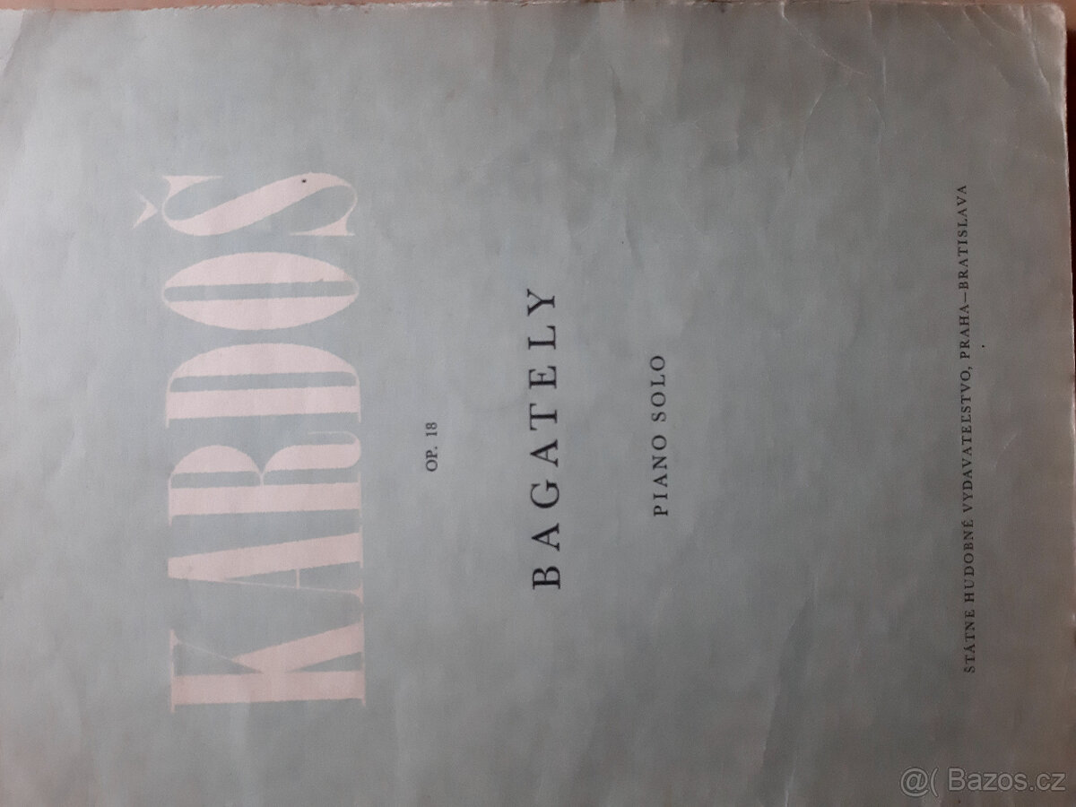 Noty pro klavír - různé, starší vydání