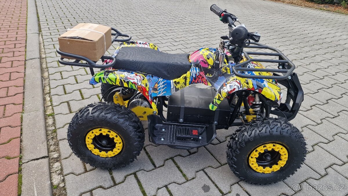 Dětská elektro čtyřkolka ATV Torino 1200W 48V graffiti žlutá