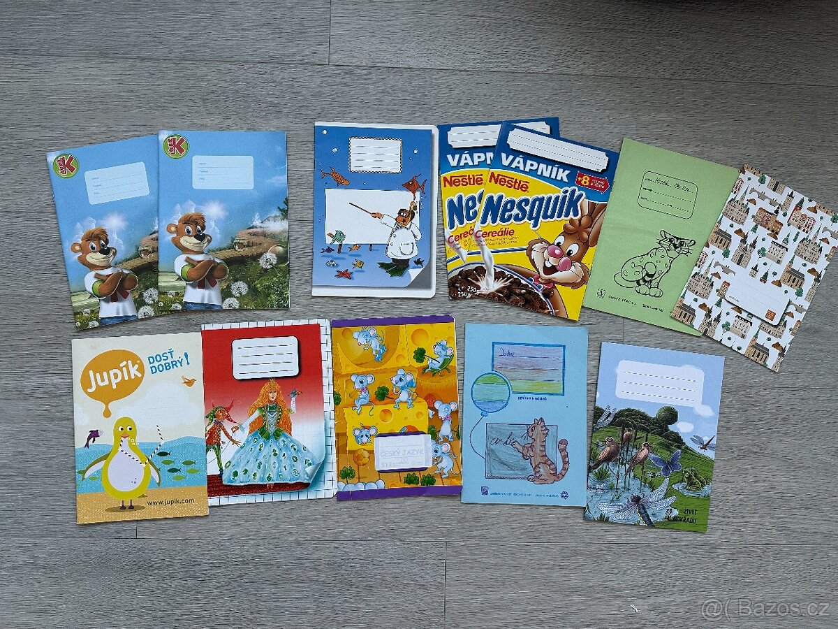 Dětské školní sešity A5, 12 ks