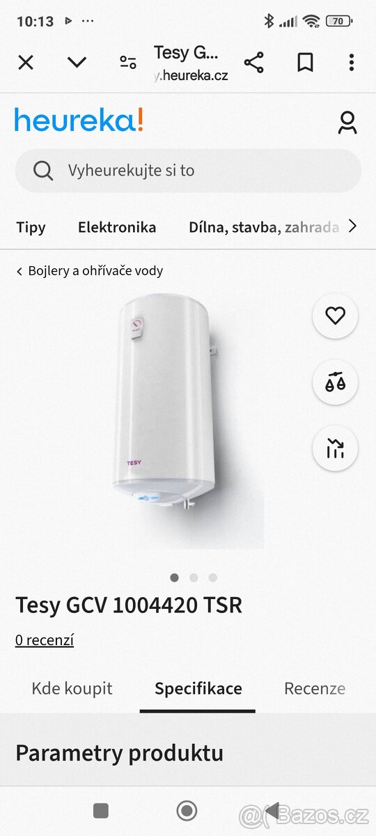 Elektrický ohřívač vody Tesy