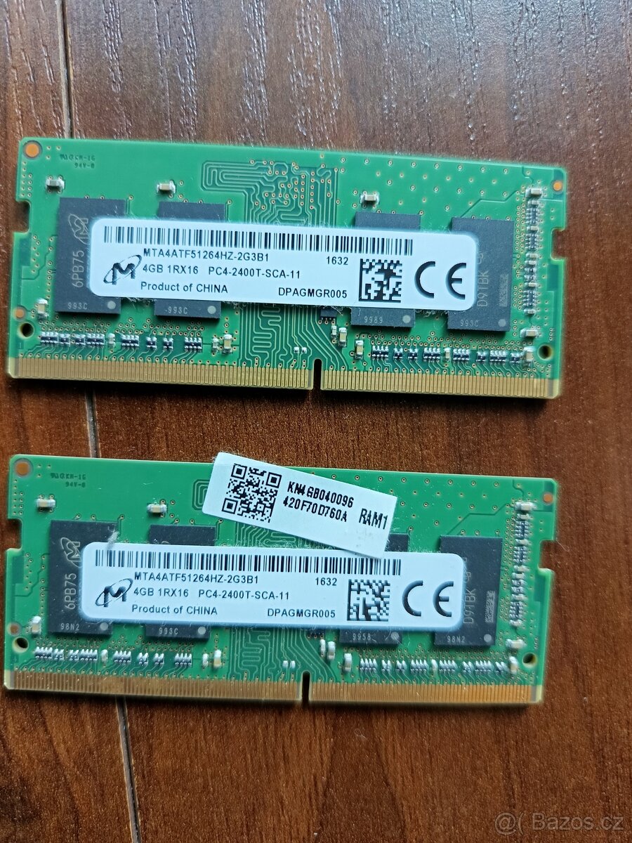 2x 4 Gb RAM 2400 MHz pro notebooky