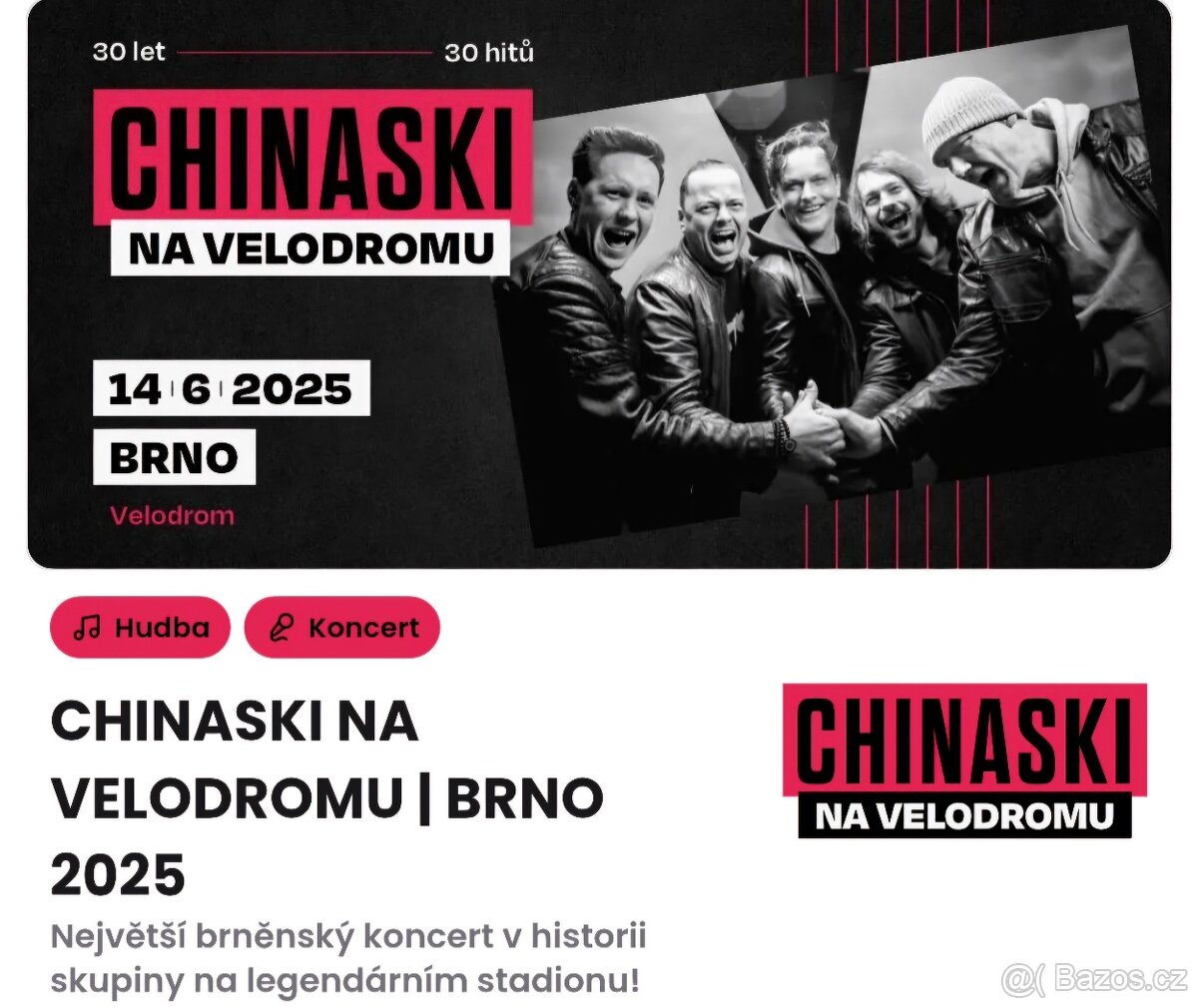 Chinaski Brno 14.6.2025