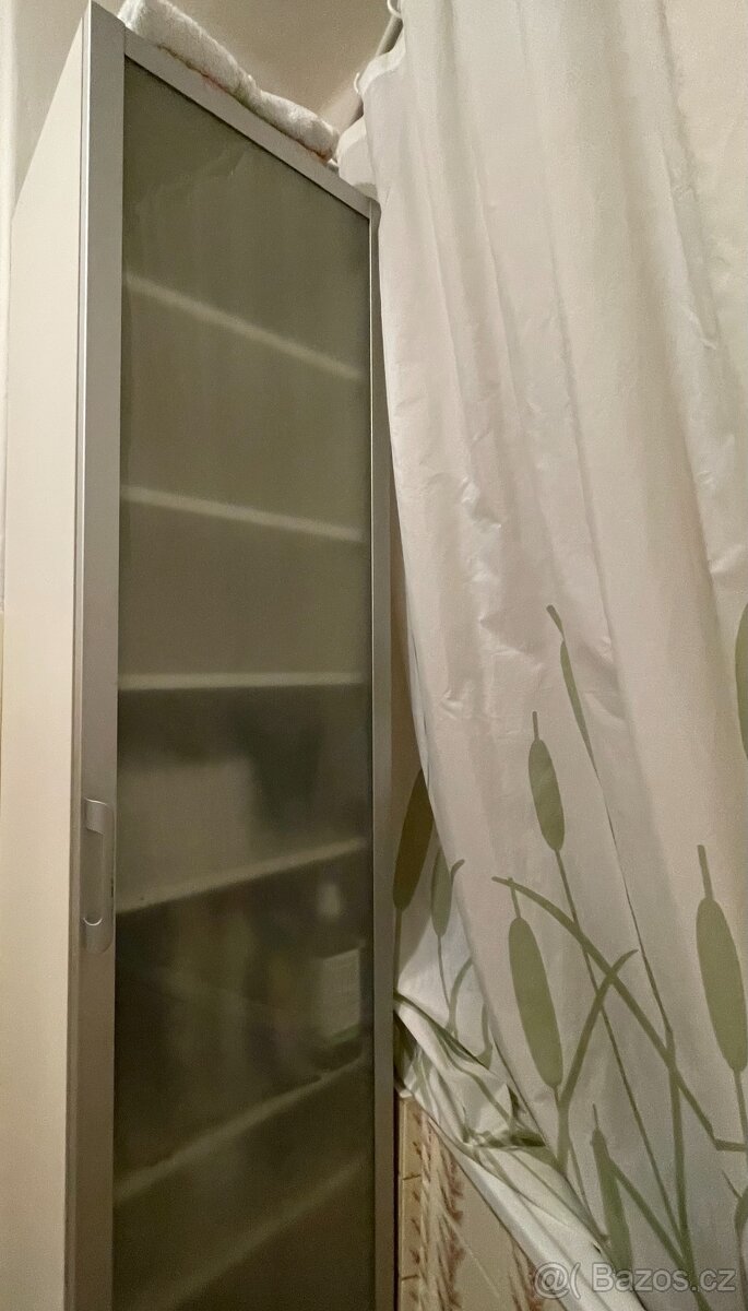 skříň IKEA PAX 50x35x201 dveře matné sklo/hliník
