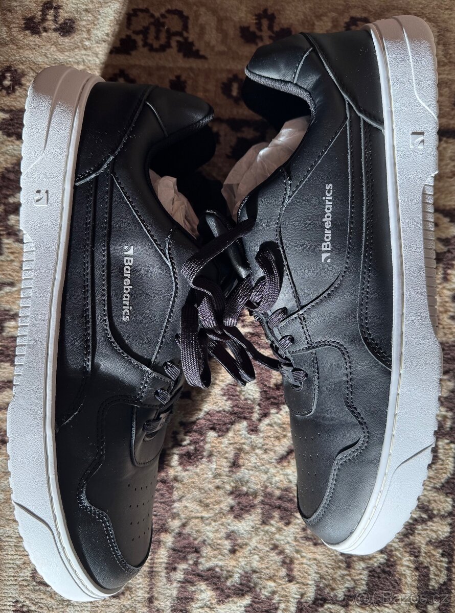 Boty Barebarics Zing - Black & White - Leather 46