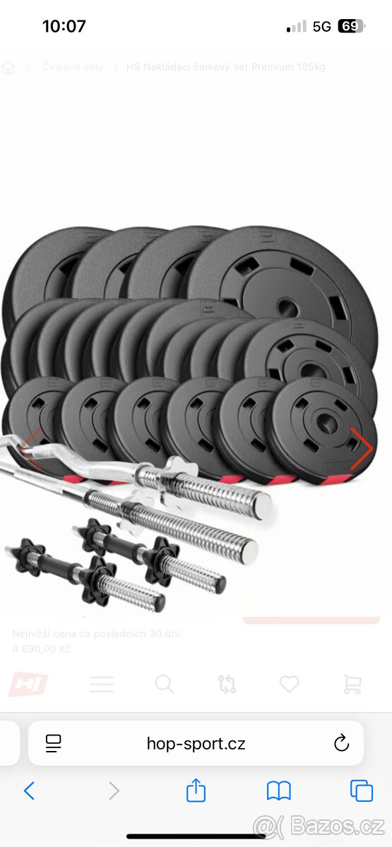 Činkový set 105kg + posilovací lavice
