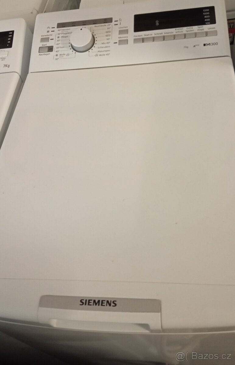 Vrchem plněná pračka Siemens
