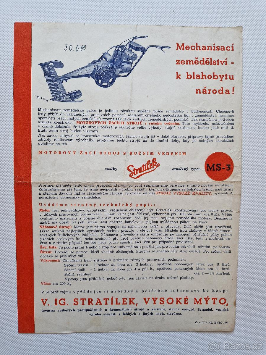 Stratílek, žací stroj, traktor, terra,vozík