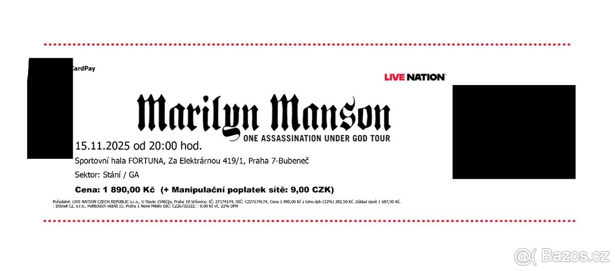 Marilyn Manson 15.11.2025 - státie