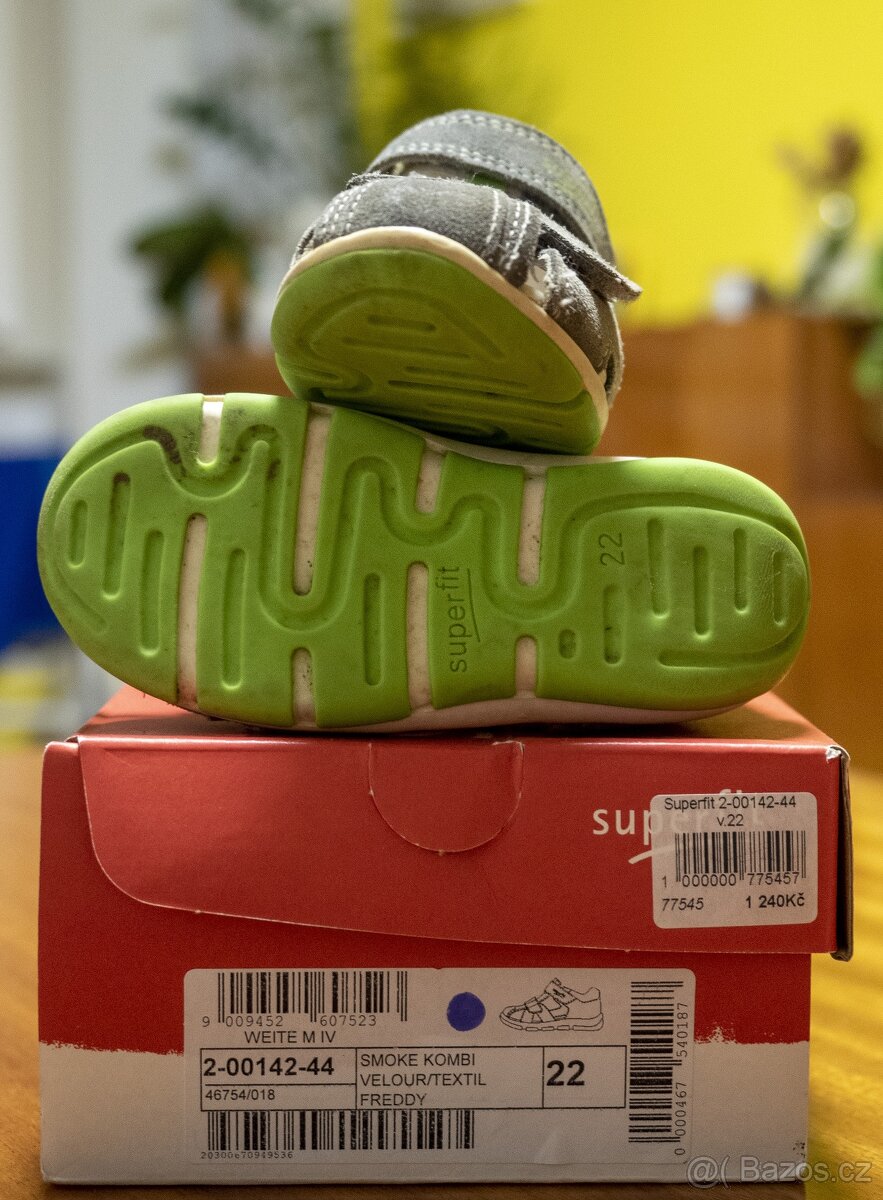 Sandály Superfit šedo-zelené, velikost 22