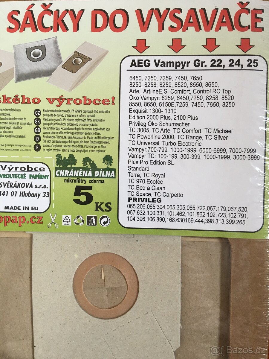 velkokapacitní sáčky do vysavače aeg a privileg