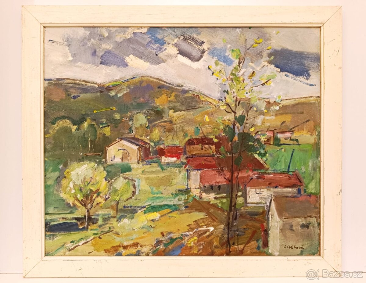 Obraz Jana Lieblová, ves na Vysočině, olej 63x73