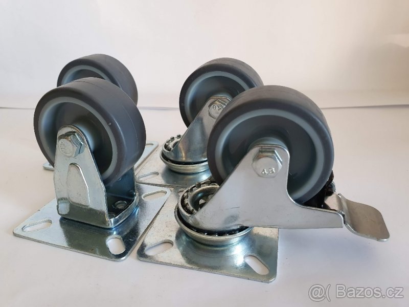 Pojezdová kolečka s šedou gumou 50mm