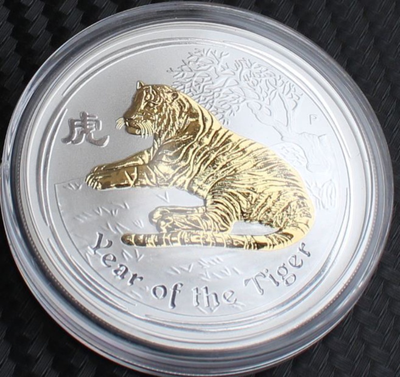 1 OZ stříbrná mince Year of the Tiger 2010 Rok tygra