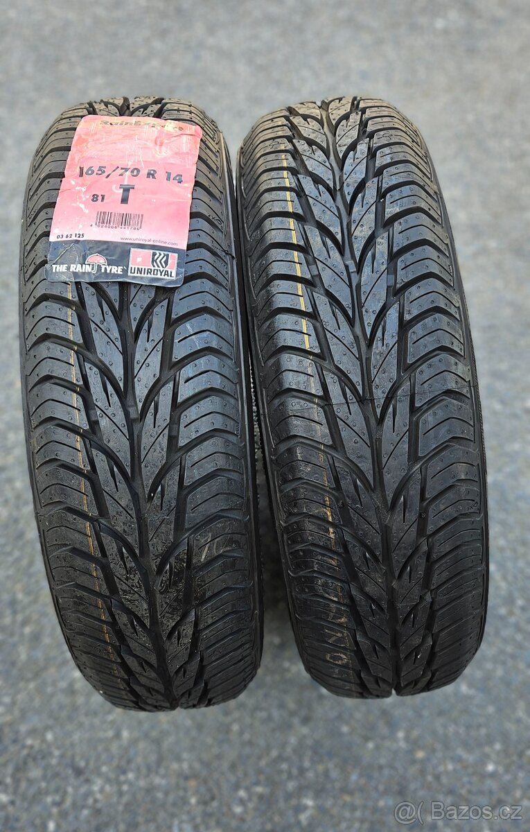 Prodám, 2x letní pneu Uniroyal 165/70 R14 81 T
