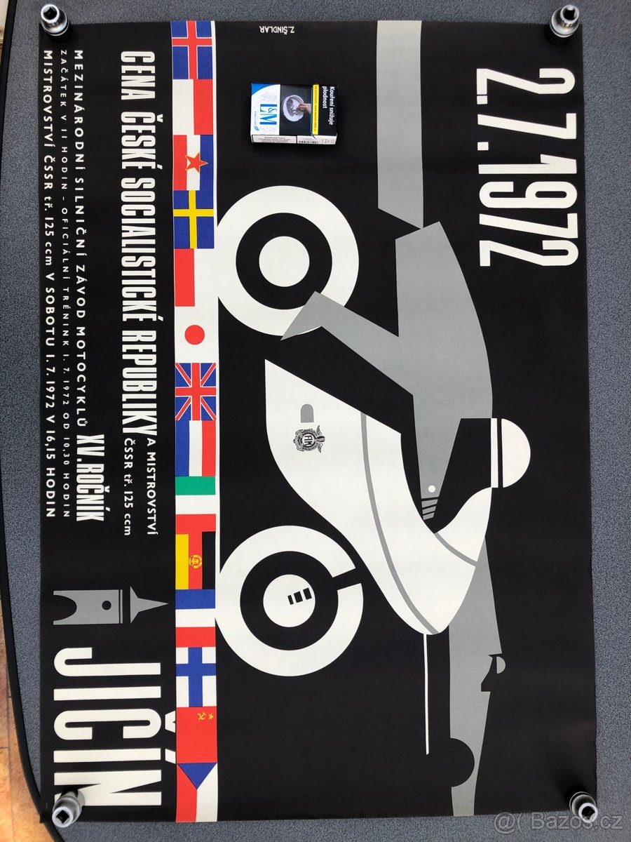 Plakát Jawa,Čz, Walter,Praga ,Ogar. závod, ČSSR Jičín 1972