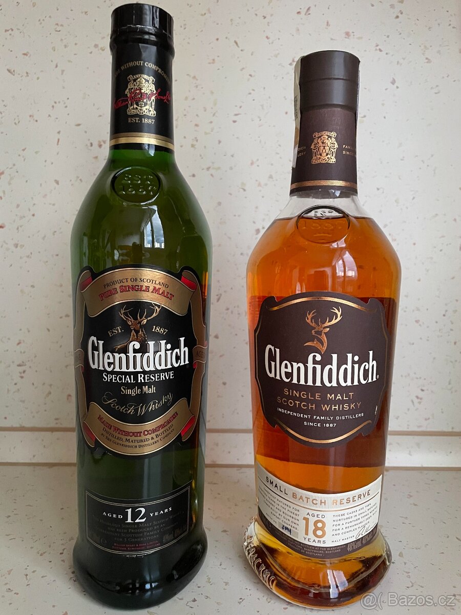 glenfiddich 12yo special reserve, glenfiddich 18yo