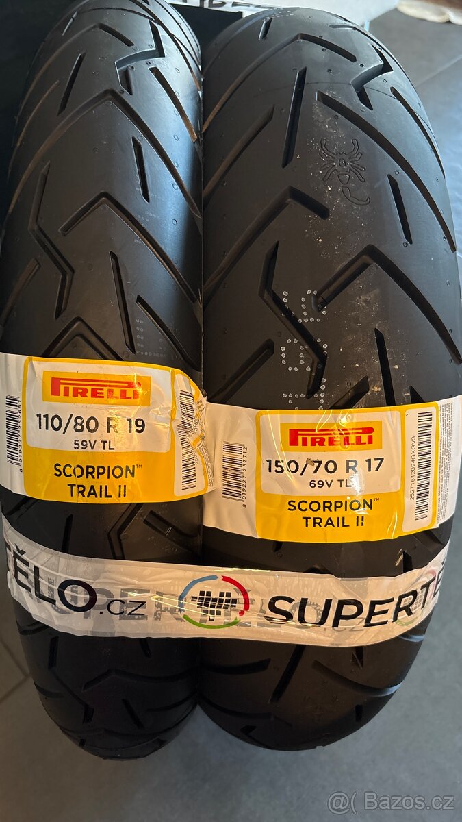 Sada pneu na motocykl 110/80r19 59V a 150/70r17 69V