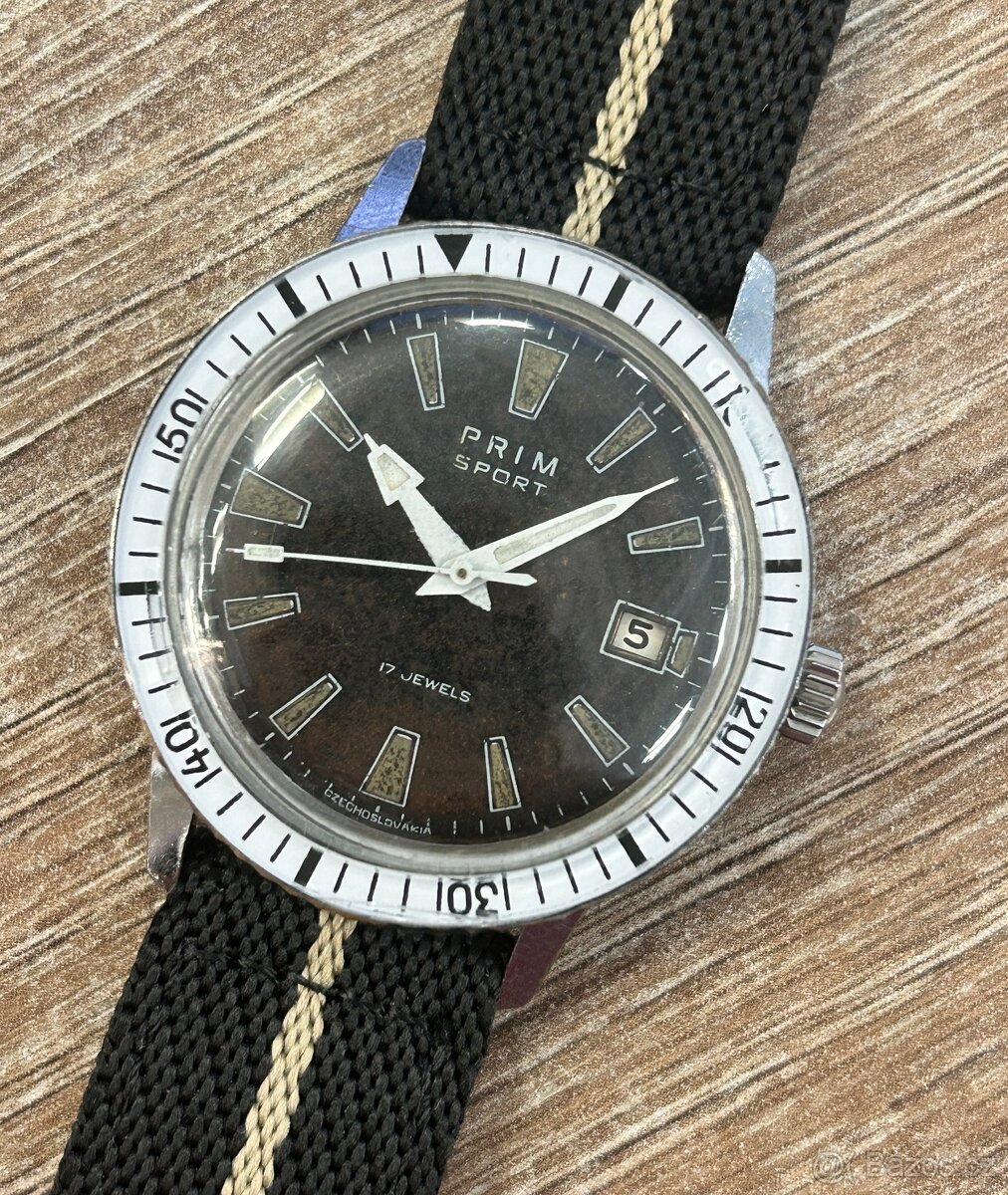 Československé mechanické vintage retro hodinky PRIM Sport 1
