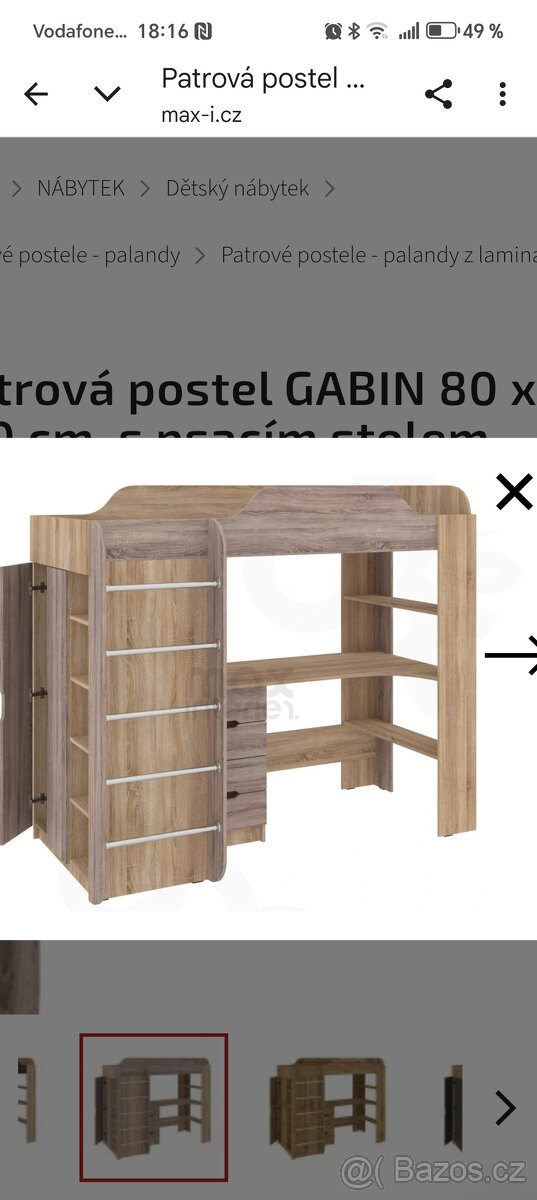 Patrová postel 190x80