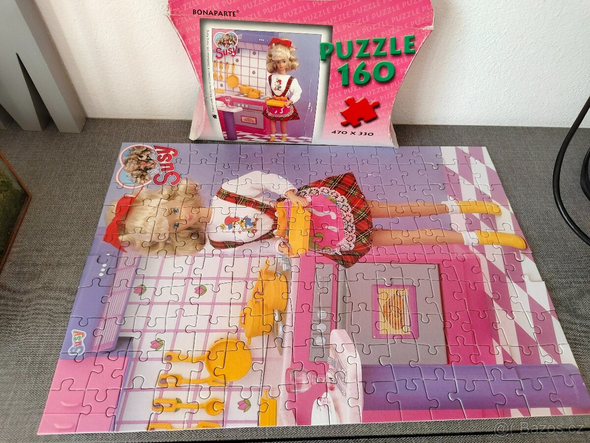 Puzzle retro Barbie BONAPARTE-160 dílků -KOMPLETNÍ