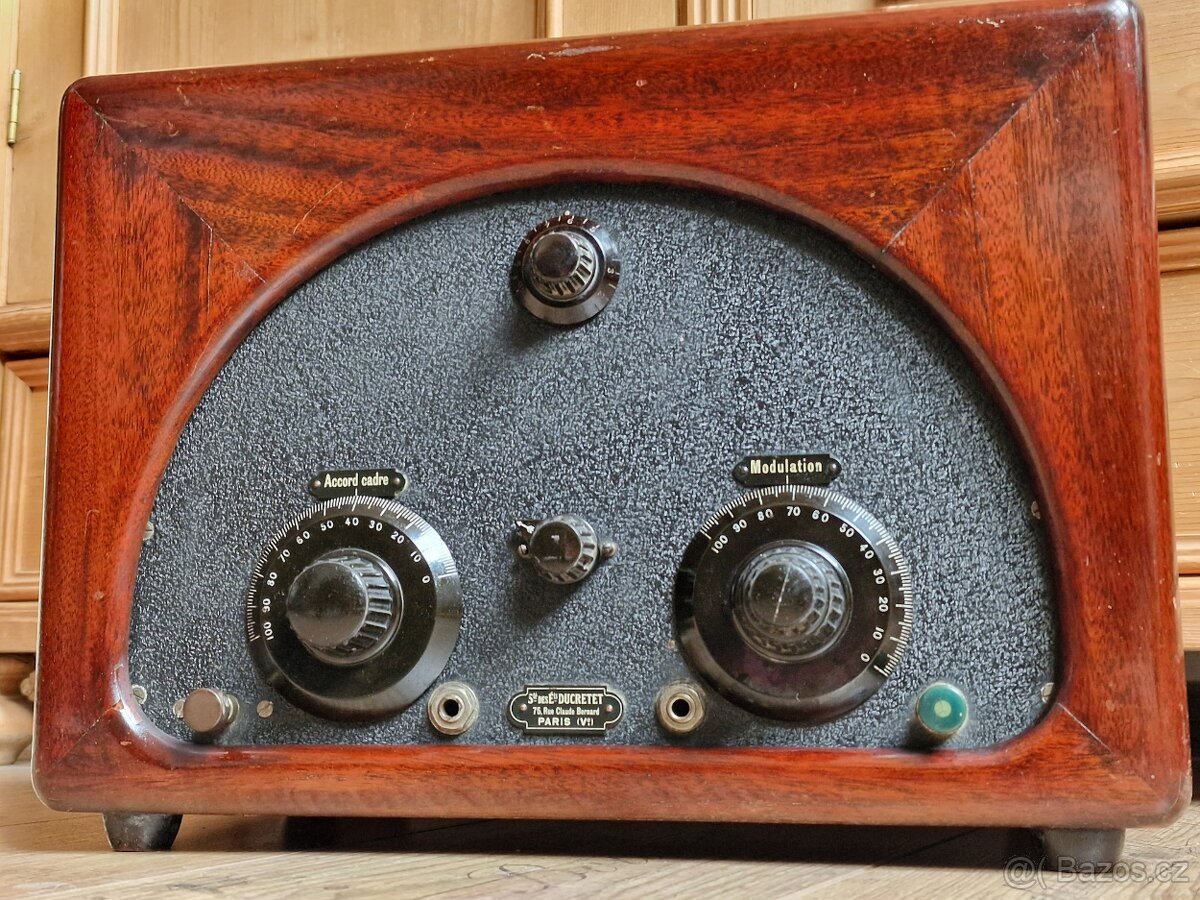 Starožitné rádio Ducretet, Paris, Francie, 7 lampovka, 1929