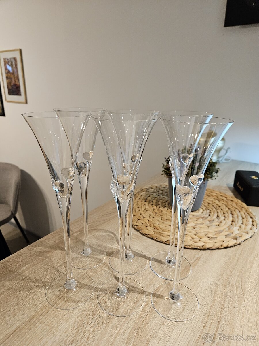 Skleničky na sekt ruční práce