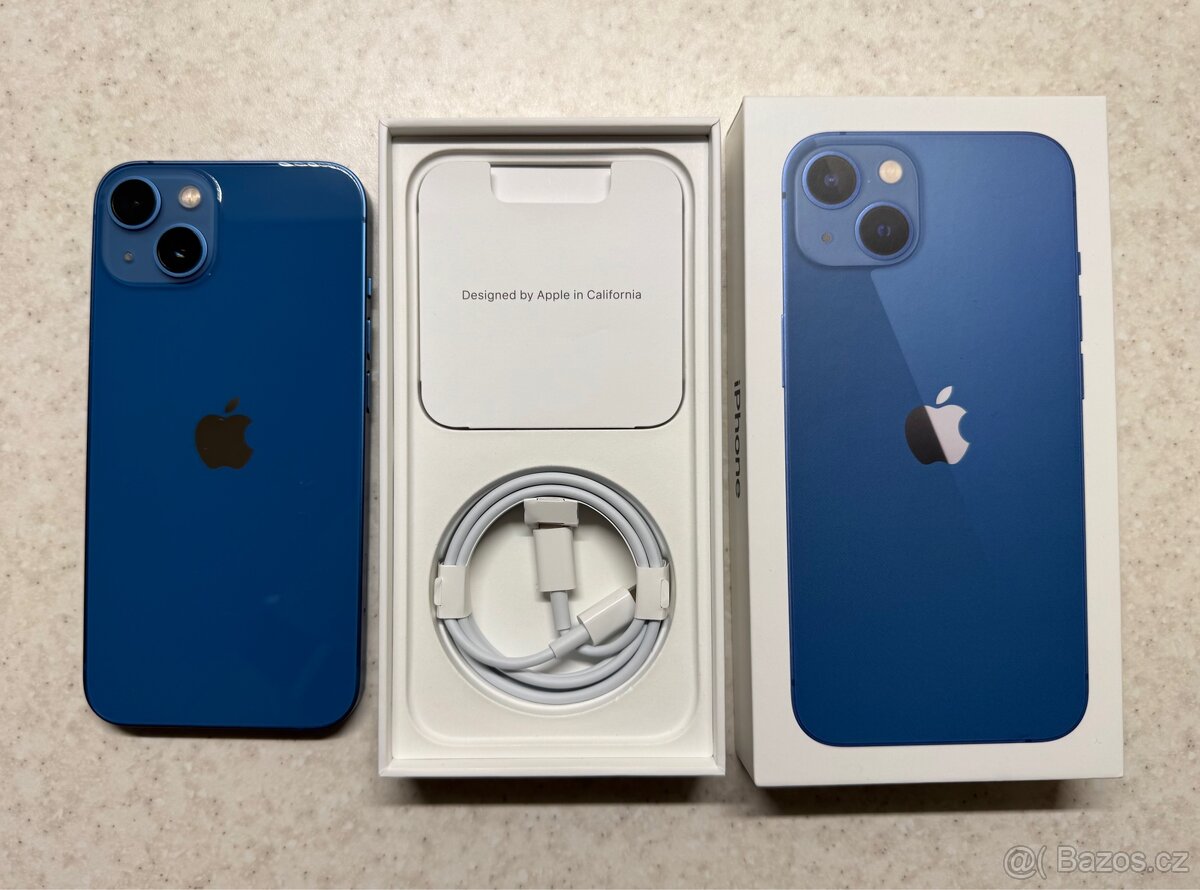 Iphone 13, 128 GB modrý - velmi dobrý stav