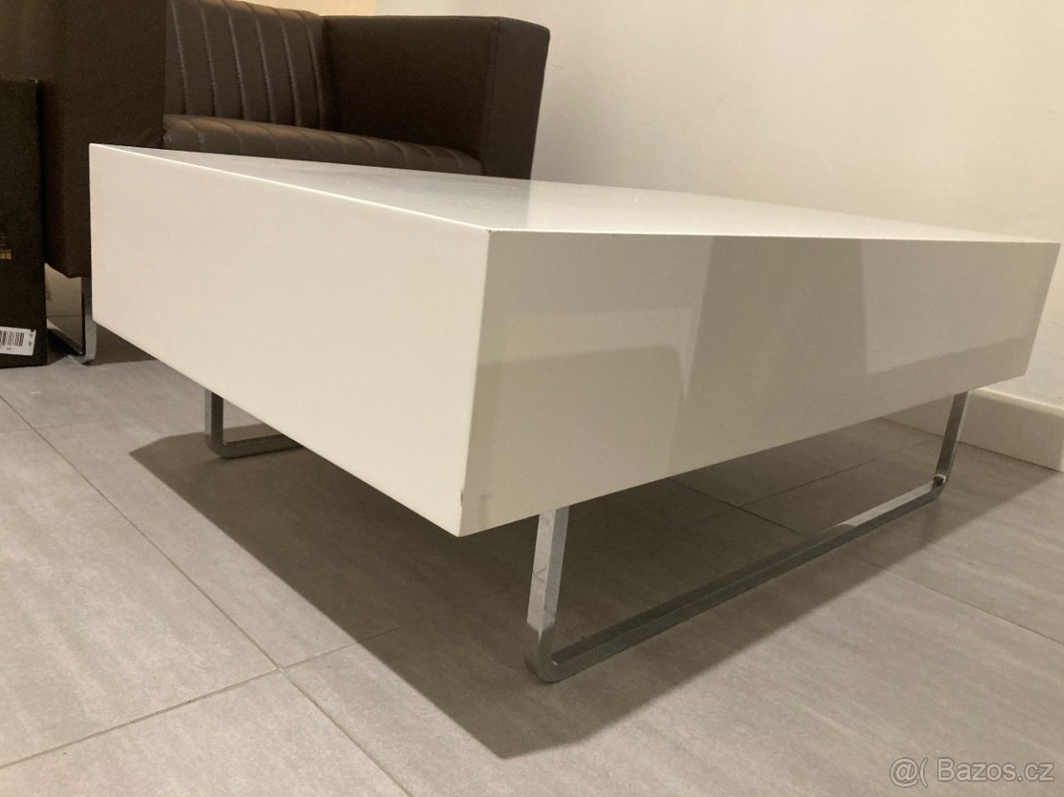 Techo konferenční stolek bílý 100x60 cm
