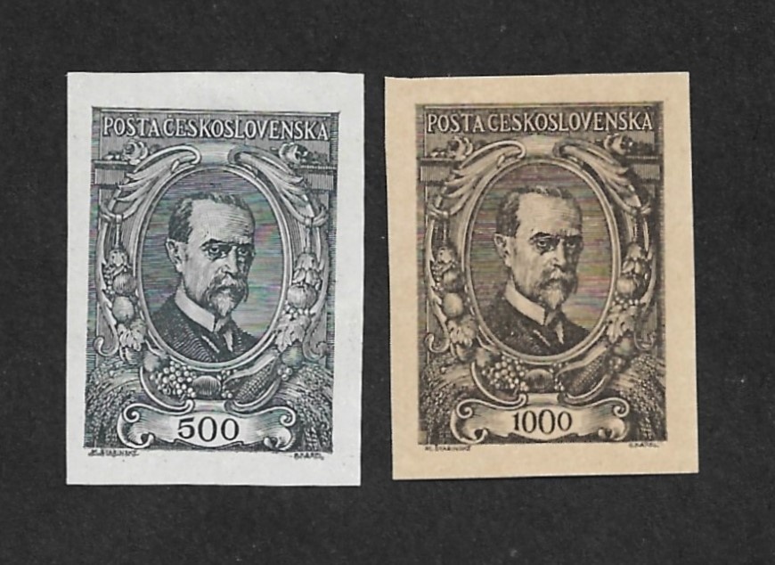 Československo 1920 pof 141N-142N T.G.Masaryk nezoubkované