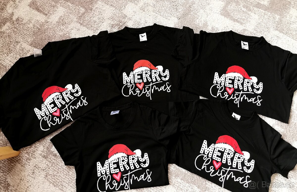 Vánoční rodinná trička