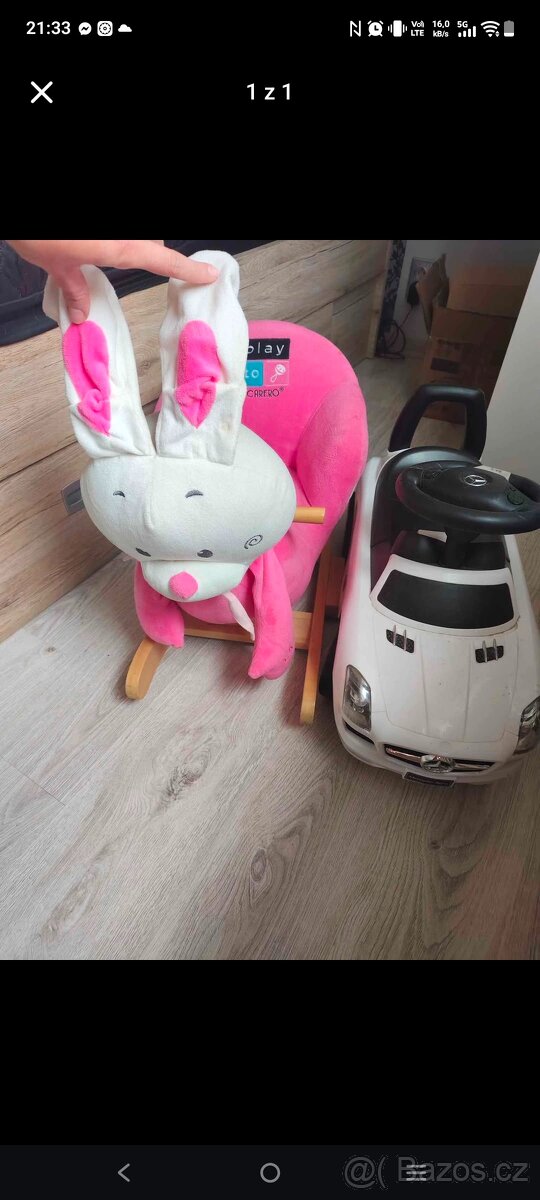 Houpací králík, odrážedlo. RŮŽOVÝ