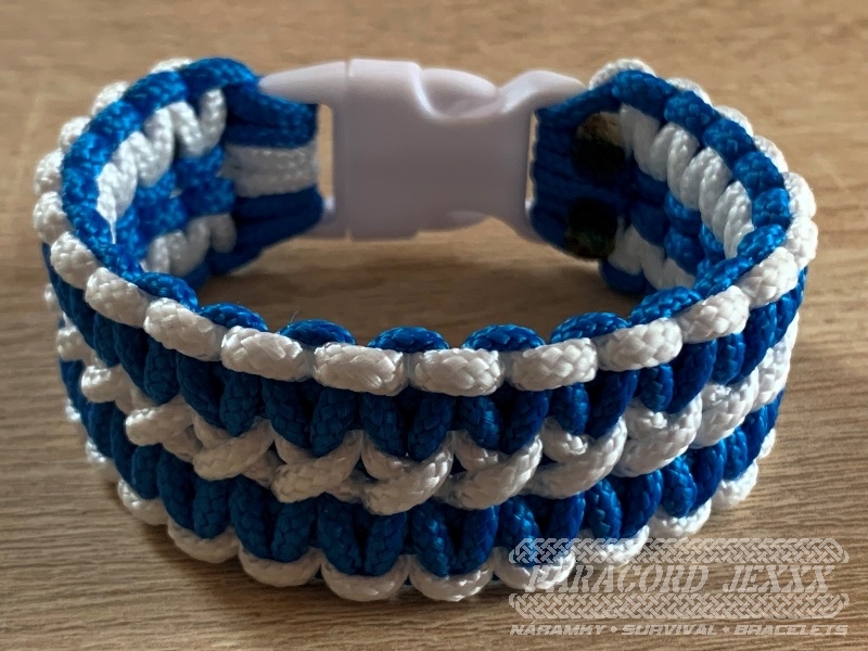 PARACORD náramek (19 cm) blue - white