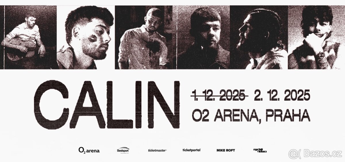 4× VIP lístek na koncert Calin – O2 arena (oba termíny)