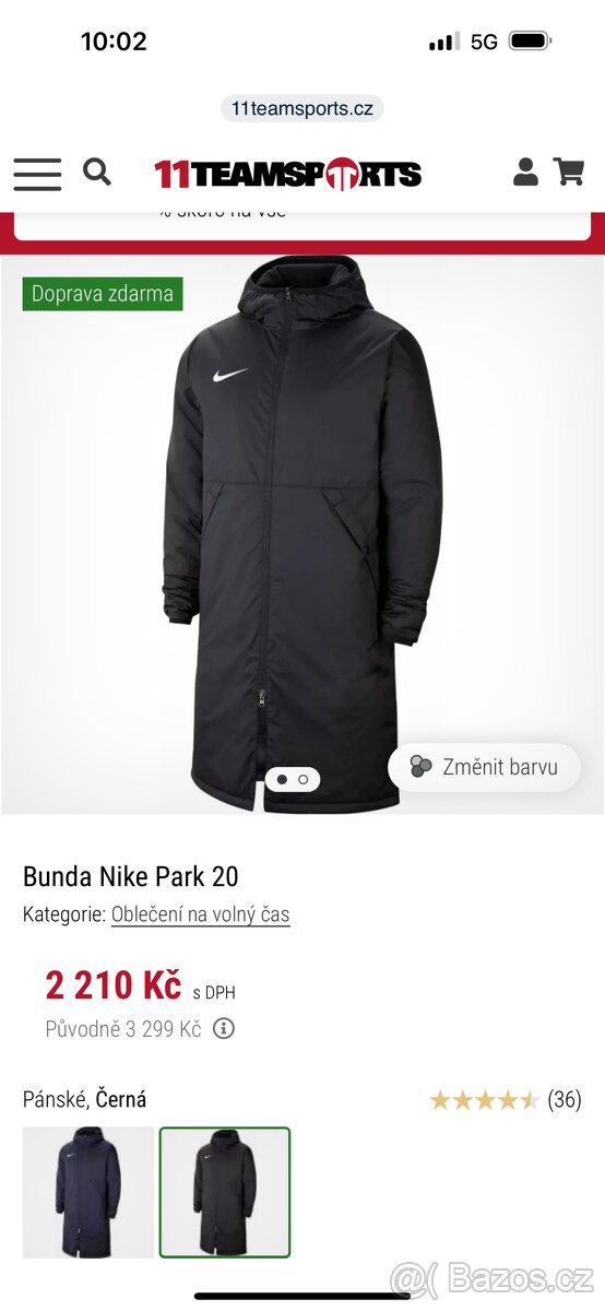 Panský kabát, bunda NIKE