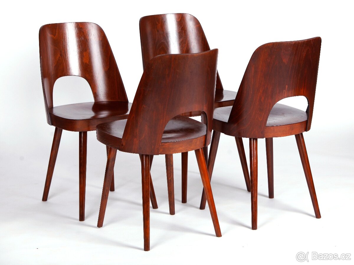 Jídelní židle O. Heardtl ve 100 % stavu, 4 kusy.